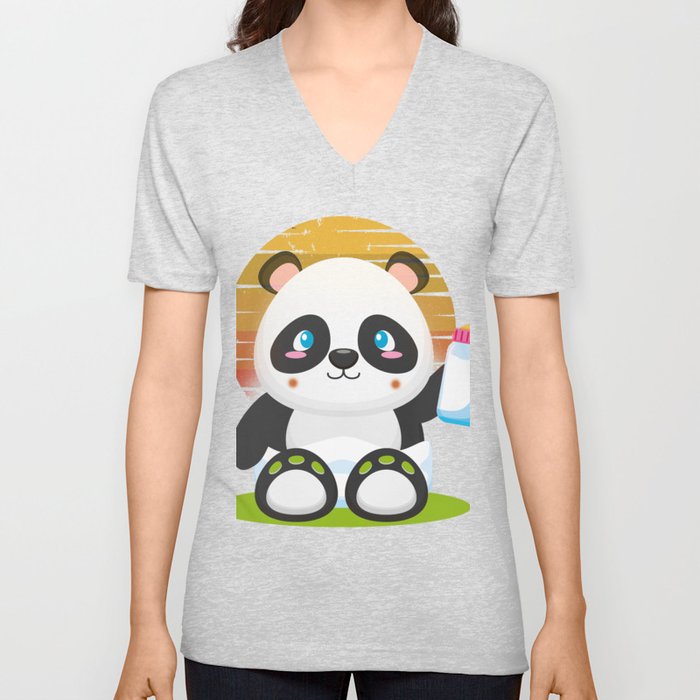 funny panda gift for a couple V Neck T Shirt