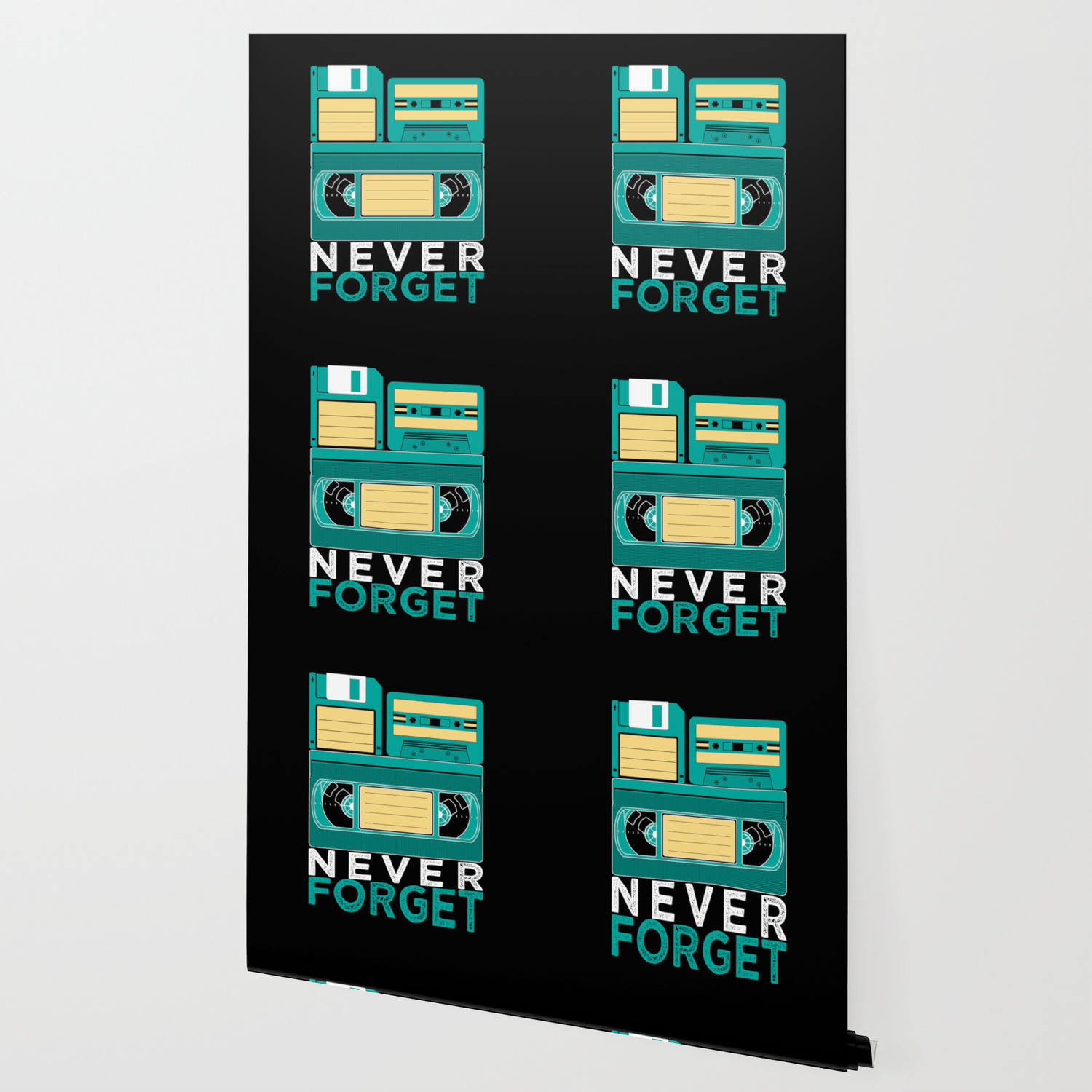 Never Forget Retro Vhs Cassette Tape Floppy Disk Wallpaper By
