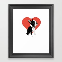 Valentine Shirt For Boston Terrier Lover Framed Art Print