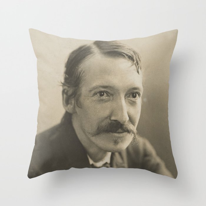 Vintage Robert Louis Stevenson Photo Portrait Throw Pillow