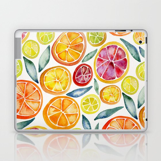 Sliced Citrus Watercolor Laptop & iPad Skin