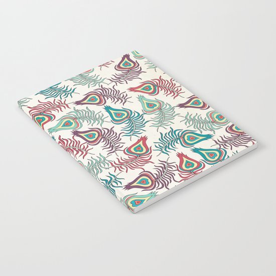 Peacock Feathers Rain Notebook
