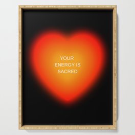 Your Energy Is Sacred Black Serving Tray