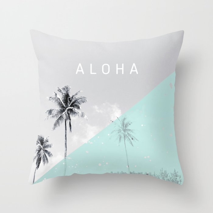 Island vibes retro - Aloha Throw Pillow