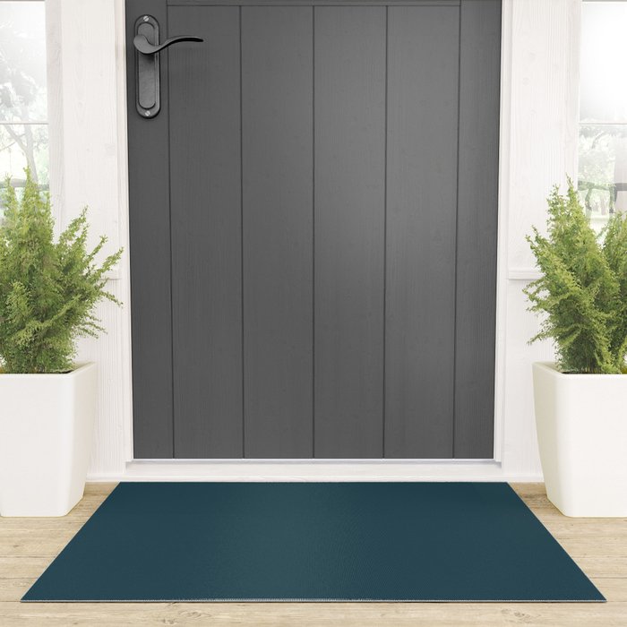  Prironde Teal Turquoise and Grey Door Mat Outdoor