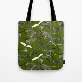 just whales green Tote Bag
