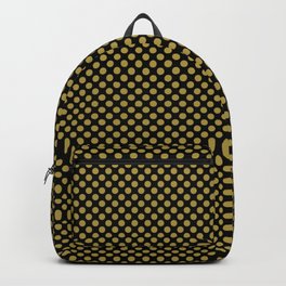 Black and Golden Olive Polka Dots Backpack