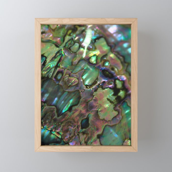 Oil Slick Abalone Mother Of Pearl Framed Mini Art Print