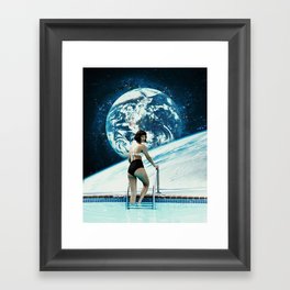 Cosmic Pool Babe Framed Art Print