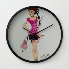 pink chiffon blouse, pink chiffon, pink blouse, fashion illustration, cute fashion, fashionable, Wall Clock