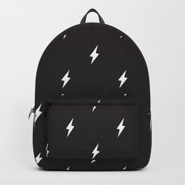 Lightning Bolt Pattern Black & White Backpack