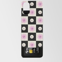 Sun & Moon Checkered Pattern Black & Cream Android Card Case