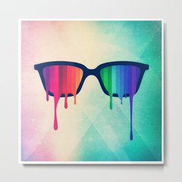 Love Wins! Rainbow - Spectrum (Pride) / Hipster Nerd Glasses Metal Print | Colorful, Geek, Unicorn, Graffiti, Spectrum, Graphicdesign, Love, Political, Gay, Lsd 