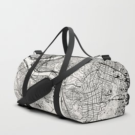 Pittsburgh USA - Black and White City Map Duffle Bag