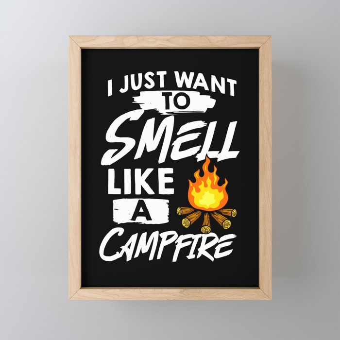 Campfire Starter Cooking Grill Stories Camping Framed Mini Art Print