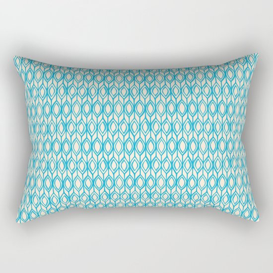 Tulip Knit in blue & cream Rectangular Pillow