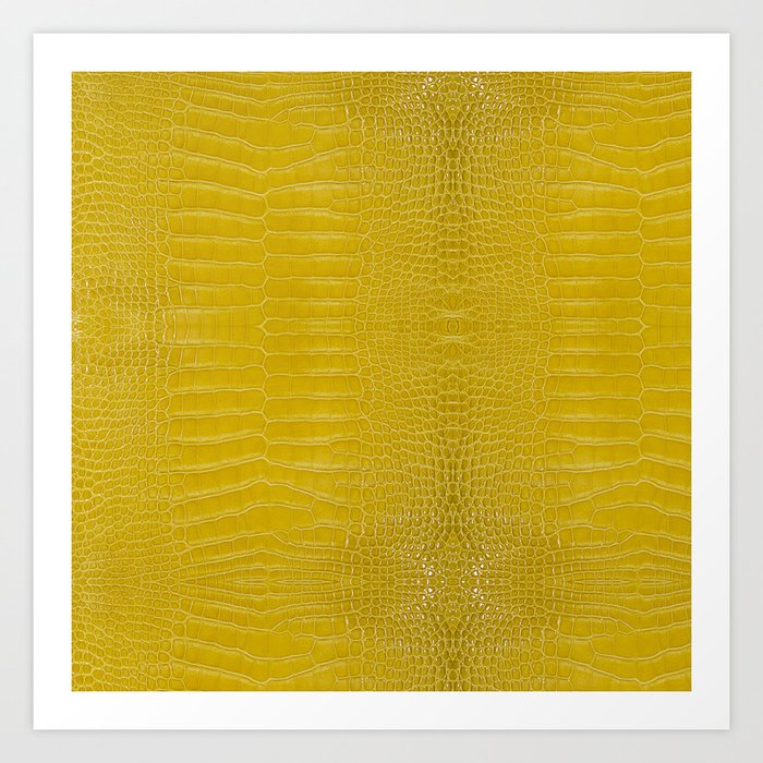 Yellow Alligator Leather Print Art Print