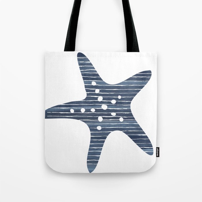 Starfish with Pattern Overlays Tote Bag
