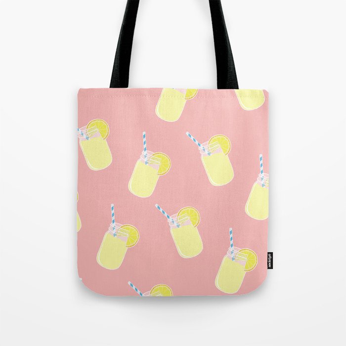 Mason Jar Lemonade Pattern Tote Bag
