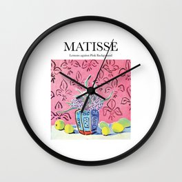 Matisse - Lemons against Pink Background Wall Clock