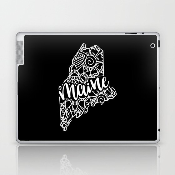 Maine State Mandala USA America Pretty Floral Laptop & iPad Skin