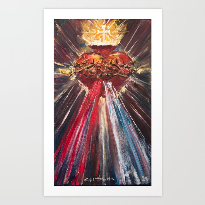 Sacred Heart of Jesus of Divine Mercy (blood and water) Art Print