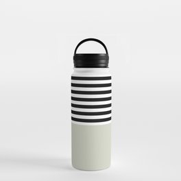 White Sage With Black and White Stripes Water Bottle