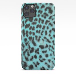 Turquoise leopard print iPhone Case