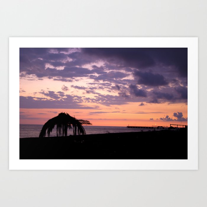 Sunset Tropical Beach Art Print
