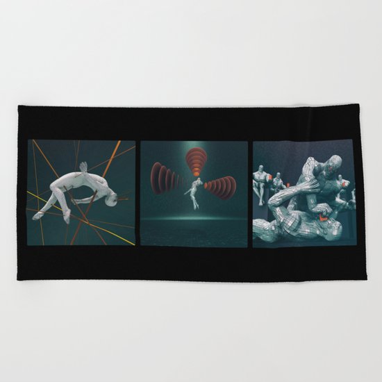 Humans In The Information Age Beach Towel
