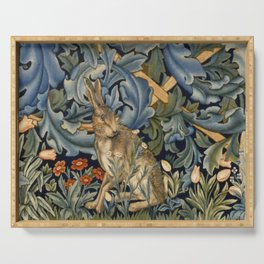 William Morris Forest Rabbit Floral Art Nouveau  Serving Tray