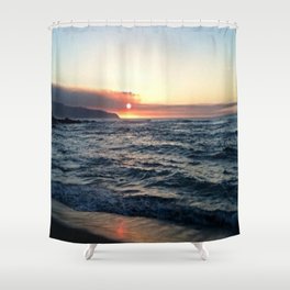 Against the waves Shower Curtain