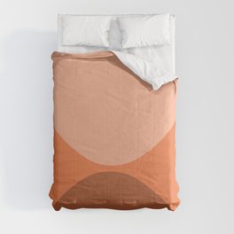 Only Connect - Orange Clay Blush Minimalist Mid-Century Modern Abstract Comforter
