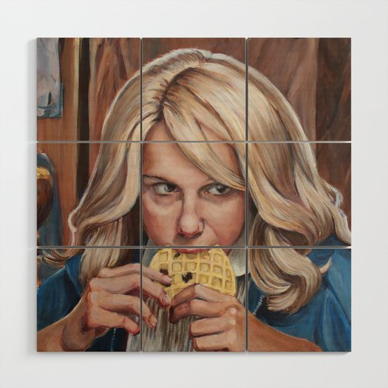 Eleven Eats An Eggo Stranger Painting Things Wood Wall Art By Heatherbuchanan Society6