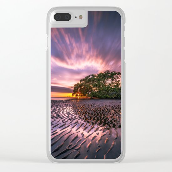 Landscape reflection 2 waves sky Clear iPhone Case