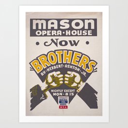 Mason Opera House Brothers By Herbert Ashton Jr USA Federal Theatre Project Wpa Art Print