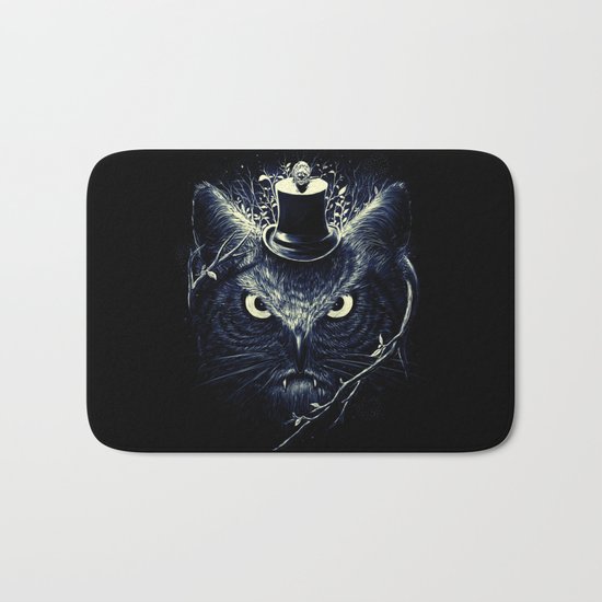 Meowl (Blue) Bath Mat