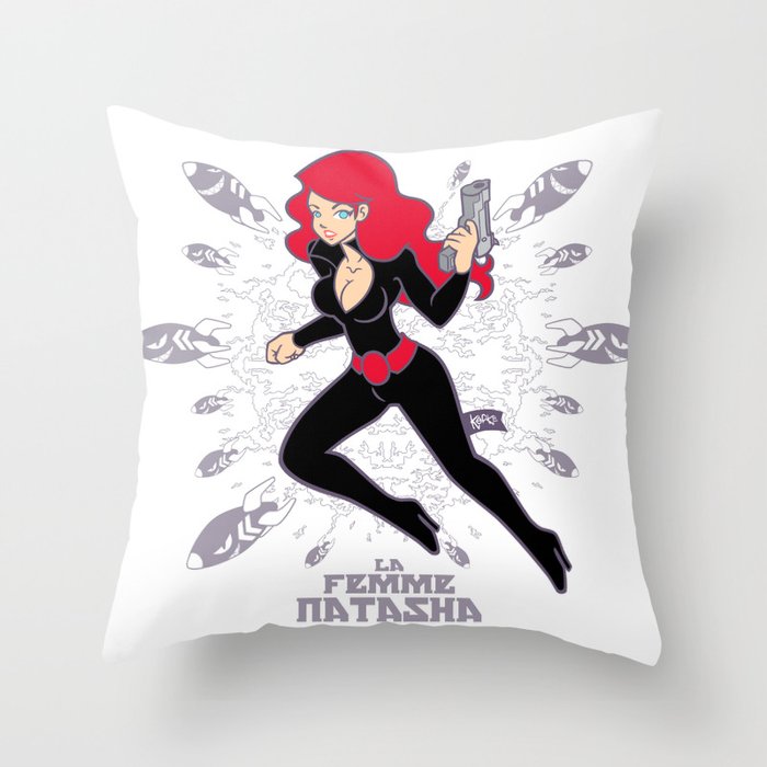 Köpke's Femme Natasha - Explosion! Throw Pillow