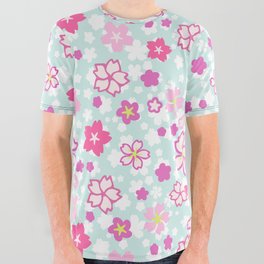 Sakura flower abstrack pattern All Over Graphic Tee