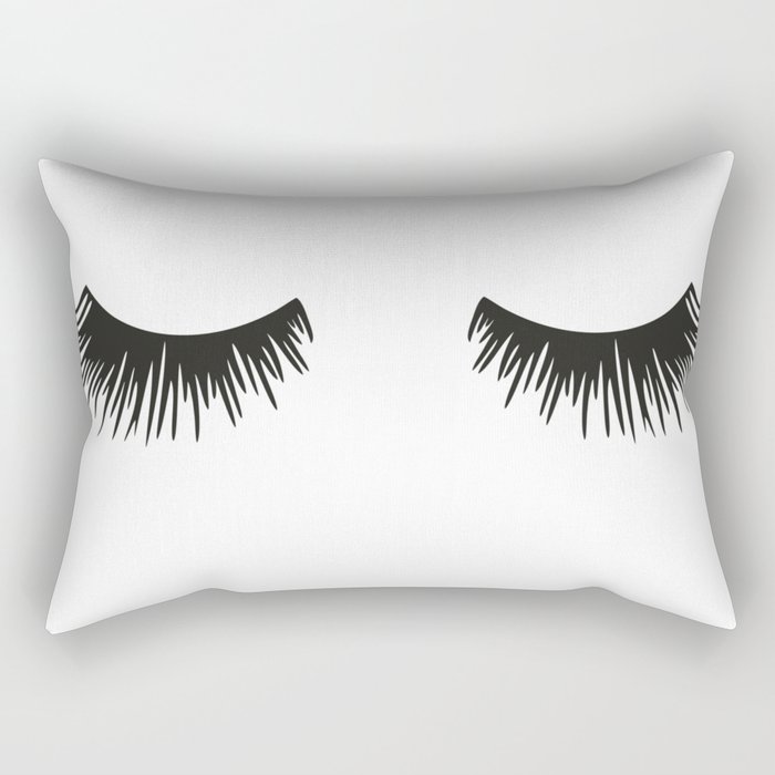Closed Eyelashes Rectangular Pillow