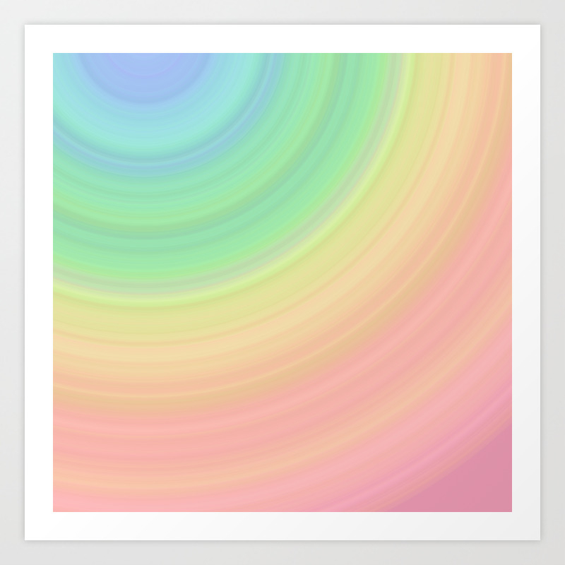 Abstract Pastel Rainbow I Cute Abstract Circles Gradient Pattern Art Print By Cutepatternstextures Society6