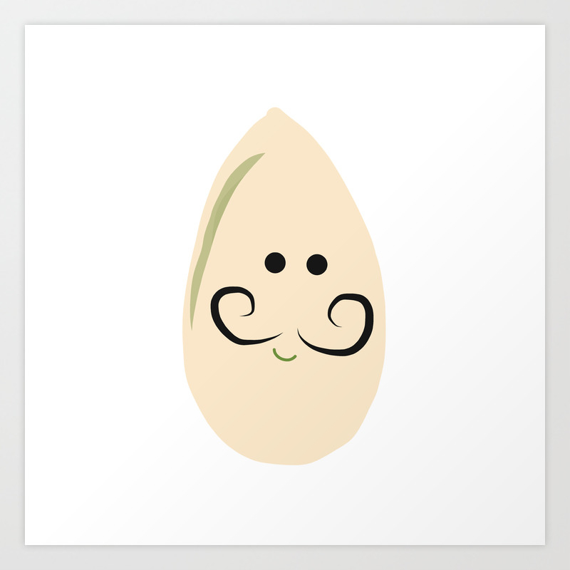 Pistachio With Mustachio Art Print By Naomimari Society6