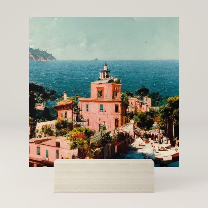 Amalfi coast en rose III Mini Art Print