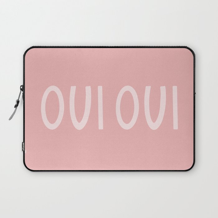 Oui Oui French Pink Hand Lettering Laptop Sleeve
