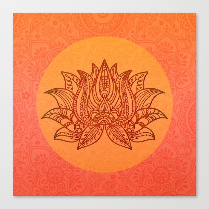 Lotus Flower of Life Meditation  Art Canvas Print
