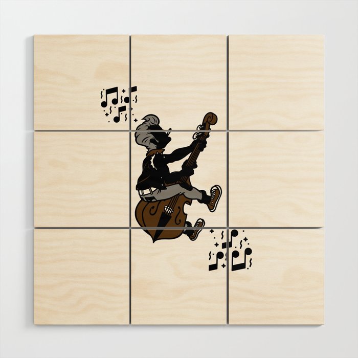 Rock-and-Roll Bassist Wood Wall Art