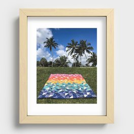 Rainbow Quilt in Paradise Recessed Framed Print