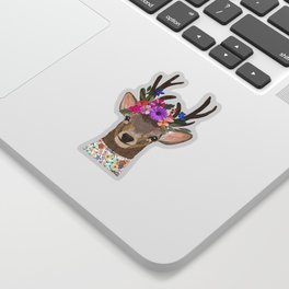Magical Deer White Sticker