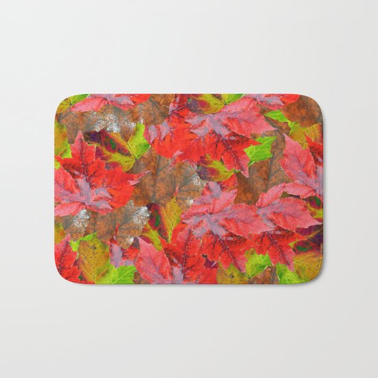 Autumn Fallen Leaves Bath Mat