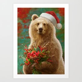 02. Christmas Bear Art Print